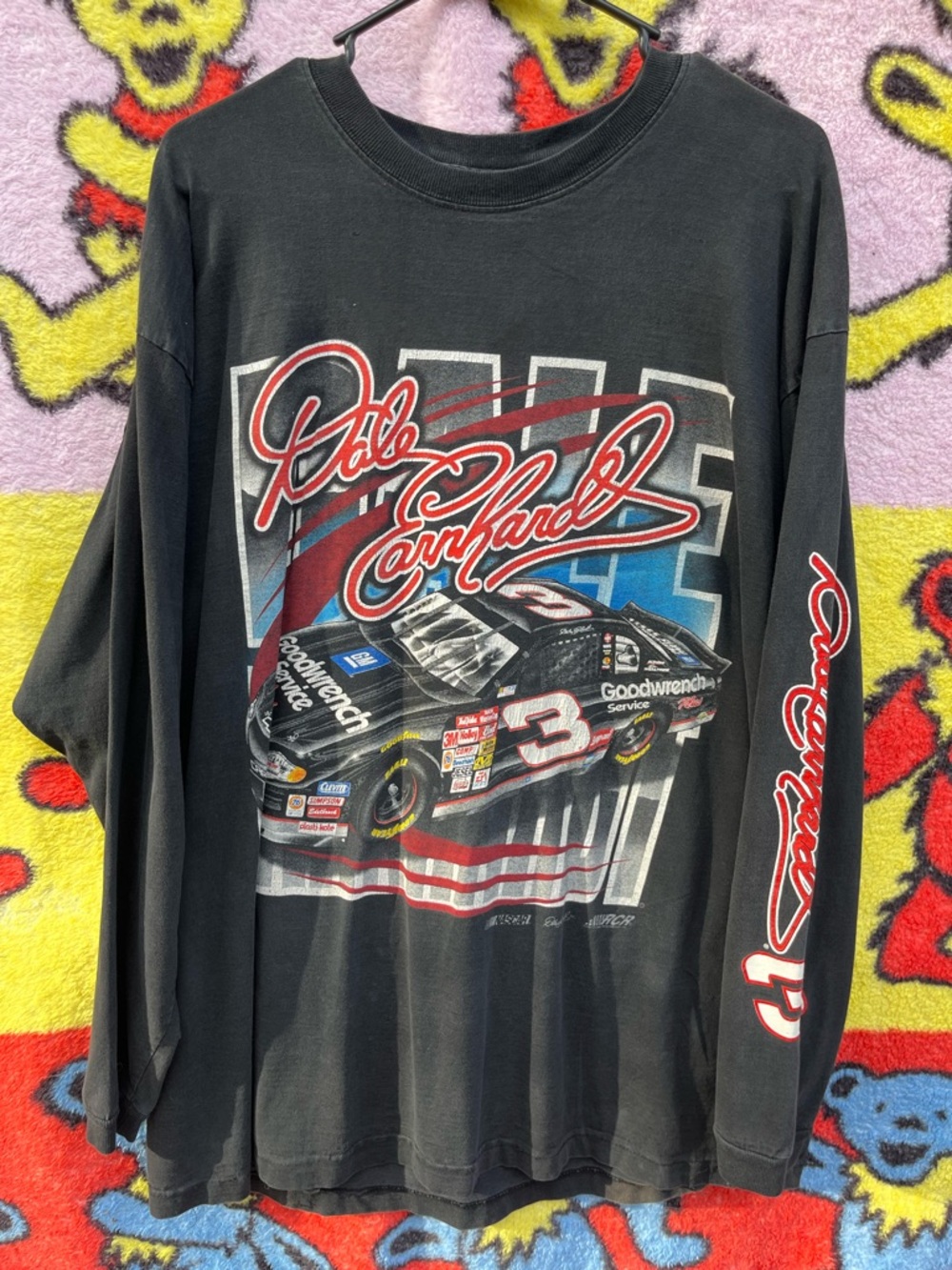 Vintage Dale Earnhardt #3 Goodwrench Black Long Sleeve Racing Tee 2XL NASCAR